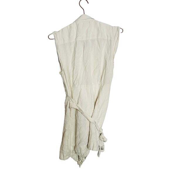 DEREK LAM 10 CROSBY x RTR Off White Linen Blend Crisp Apron Dress Size 44 - Picture 8 of 12
